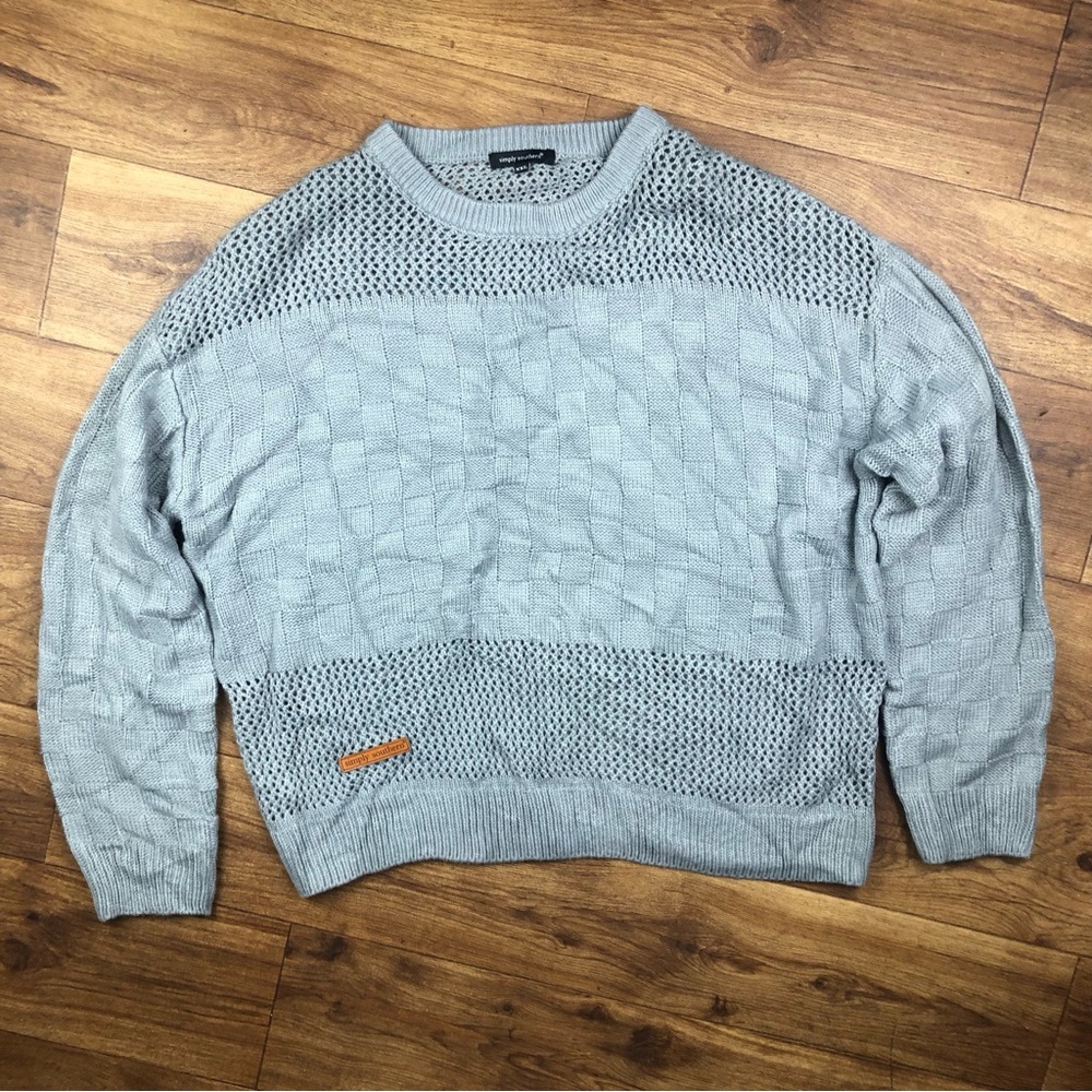 Simply Southern Gray Knit Pullover Sweater